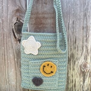 Crochet Crossbody Bag with Patches - Made by Me